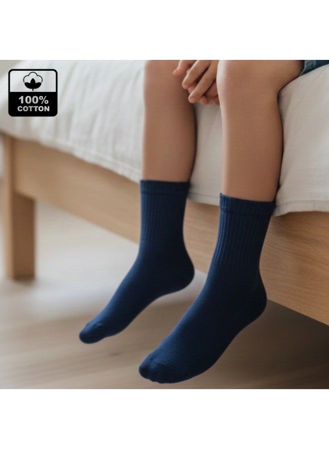 Pierre Donna Boys Long Socks Pack of 6 – Navy Blue | Soft Cotton Blend | Breathable & Stretch Comfort | School & Daily Wear | Age 10–12 Years - Image 3